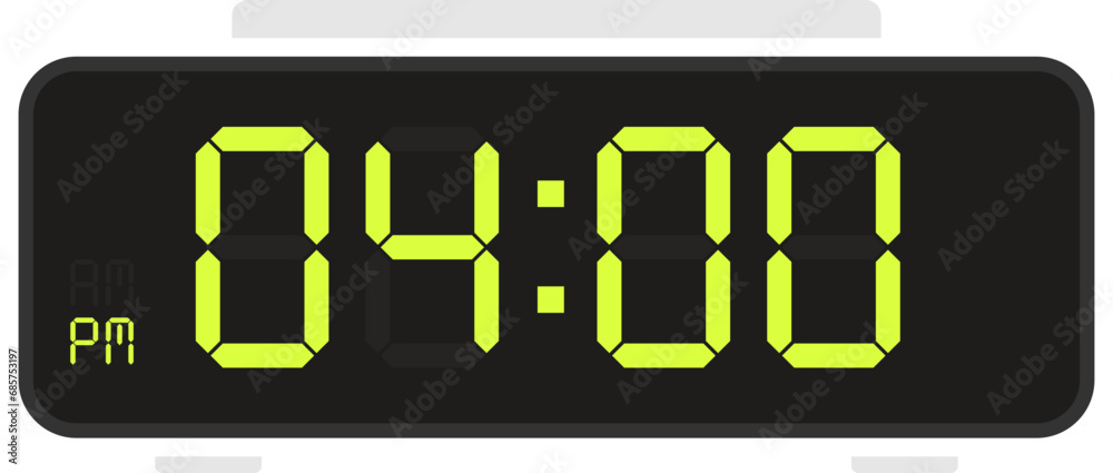 Vector flat illustration of a digital clock Vector flat illustration of a digital clock