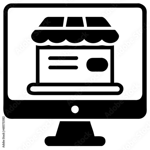 Icon with a monitor showing purchases on the marketplace