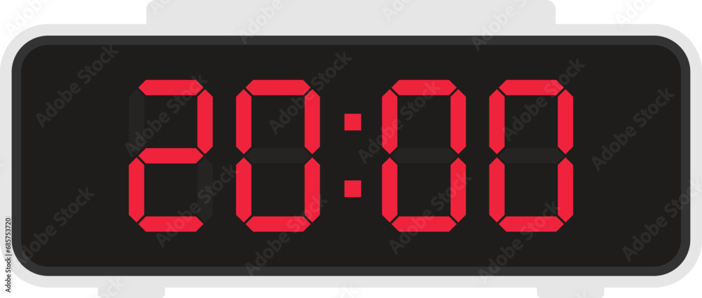 Vector flat illustration of a digital clock Vector flat illustration of a digital clock