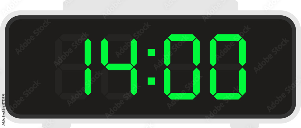 Vector flat illustration of a digital clock Vector flat illustration of a digital clock