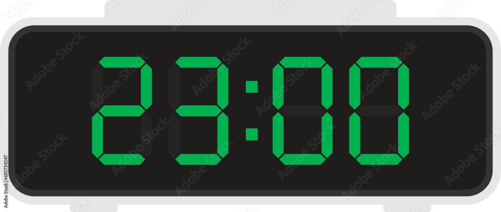 Vector flat illustration of a digital clock Vector flat illustration of a digital clock