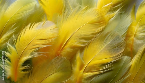 bright yellow feathers in a full frame image as background for easter or softness