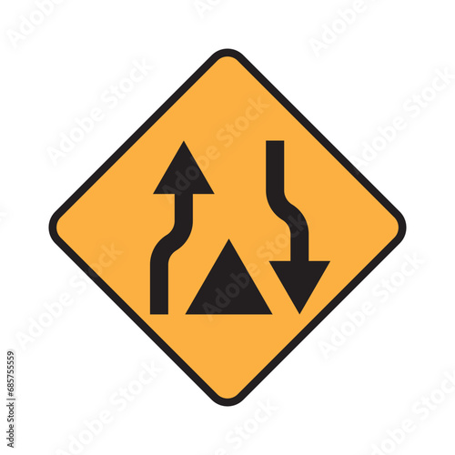 traffic sign icon, dual carriageway end sign