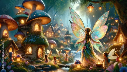 Enchanted Fairy Village at Twilight photo