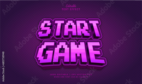 Text Effect Start Game Style 3d Sport Retro Video Game