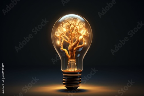 Imaginative Lightbulb brain creative. Think power energy. Generate Ai