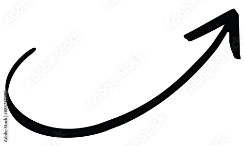 Curved right thin arrow for business plan  presentation and education. Sign  Symbol  Hand drawn arrow collection. Element.