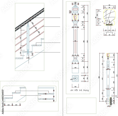 Vector sketch illustration of emergency staircase structure construction design