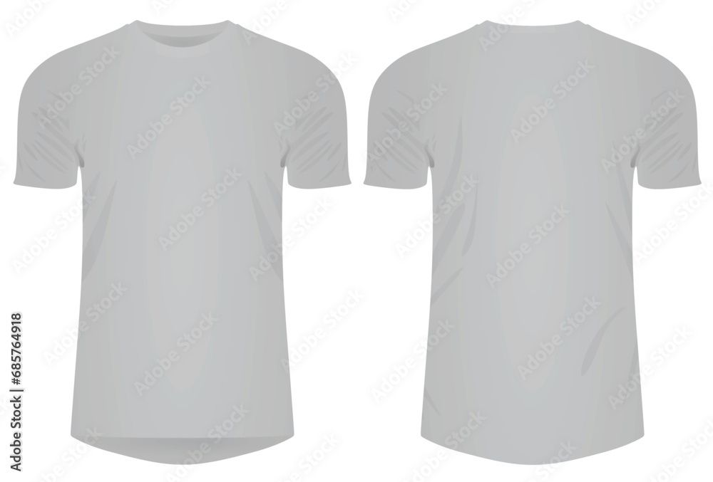 Grey short sleeves jersey. vector illustration - obrazy, fototapety, plakaty 