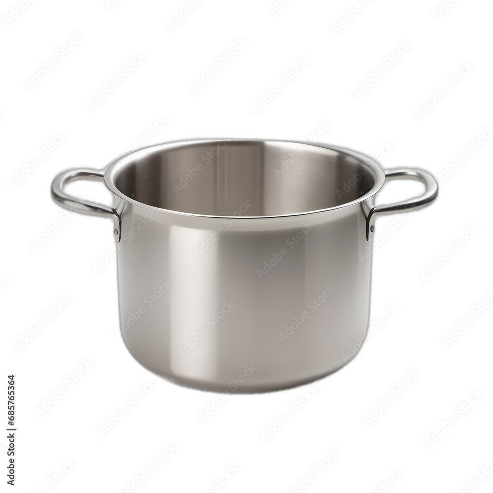 Stainless steel pot isolated on transparent background Stainless steel pot isolated on transparent background