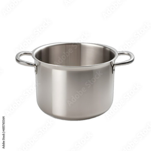 Stainless steel pot isolated on transparent background