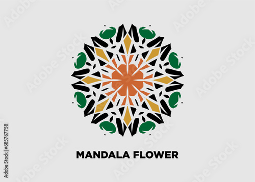 Vector illustration of mandala flower motif for background