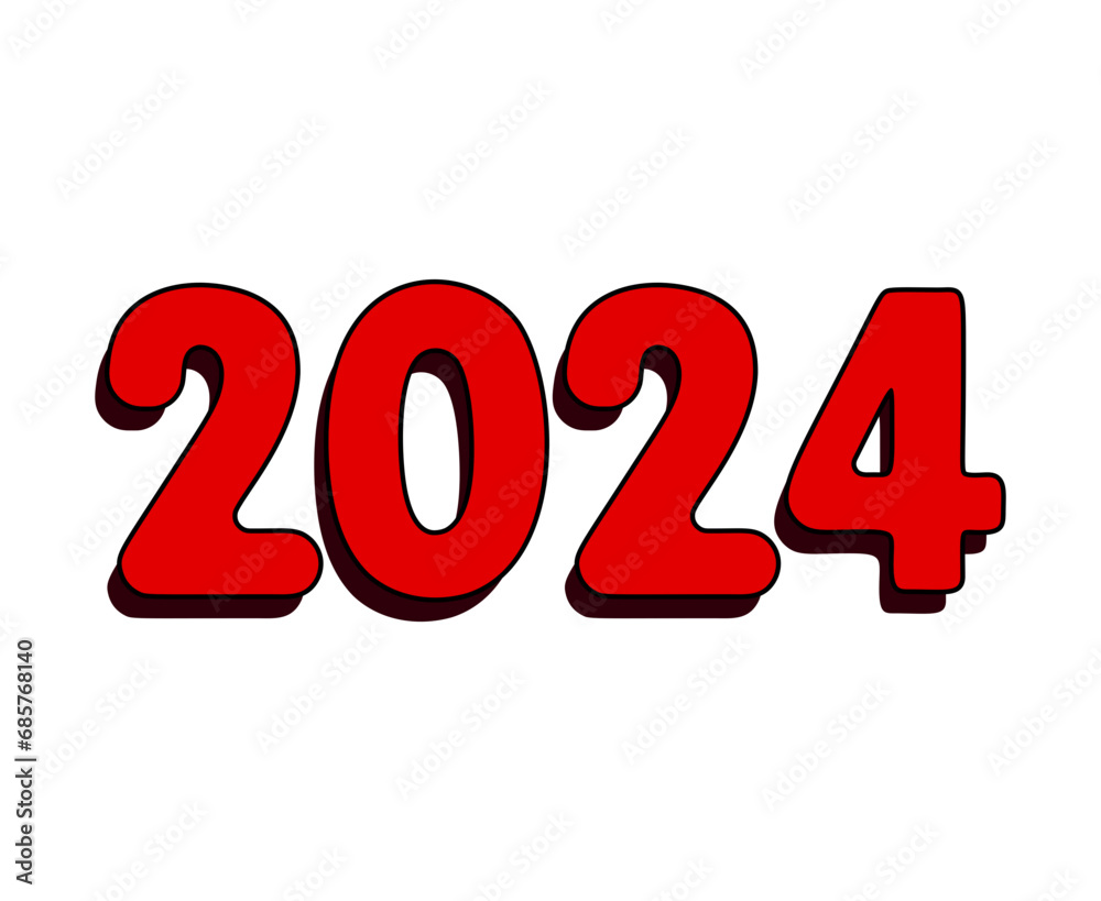 2024 Happy New Year Abstract Red Graphic Design Vector Logo Symbol Illustration 2024 Happy New Year Abstract Red Graphic Design Vector Logo Symbol Illustration