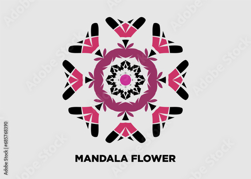 Vector illustration of mandala flower motif for background