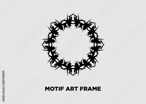Vector illustration of black art frame motif