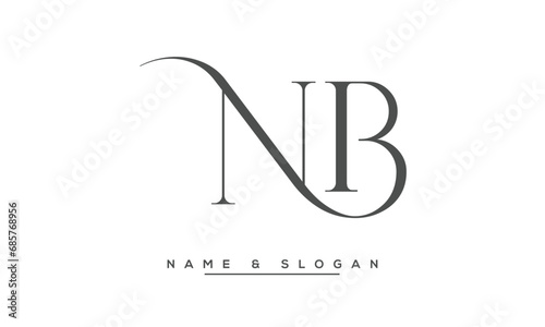 NB,  BN,  N,  B  Abstract  Letters  Logo  Monogram