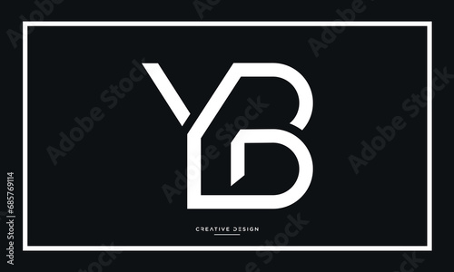 Alphabet letters YB or BY logo monogram
