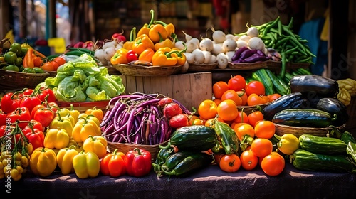 Colorful produce at a local market