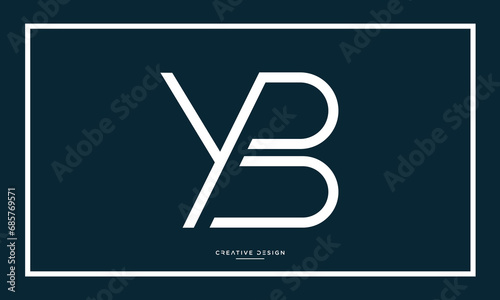 Alphabet letters YB or BY logo monogram