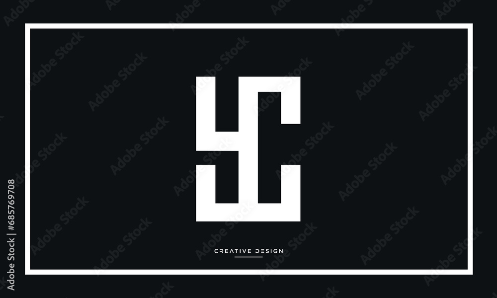 Alphabet letters YC or CY logo monogram Alphabet letters YC or CY logo monogram