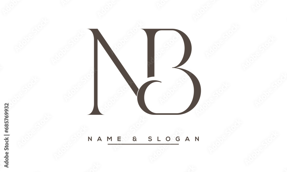 NB, BN, N, B Abstract Letters Logo Monogram NB, BN, N, B Abstract Letters Logo Monogram
