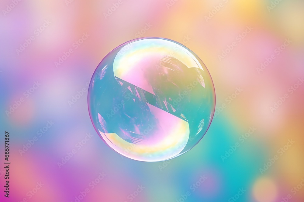 Soap Bubble Floating on a Background of Many Colors Soap Bubble Floating on a Background of Many Colors