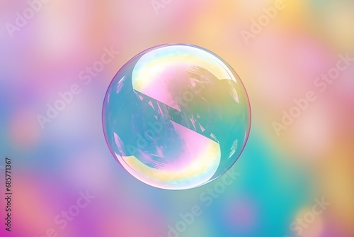 Soap Bubble Floating on a Background of Many Colors