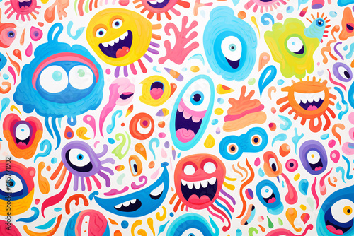 Vibrant monster doodle artwork