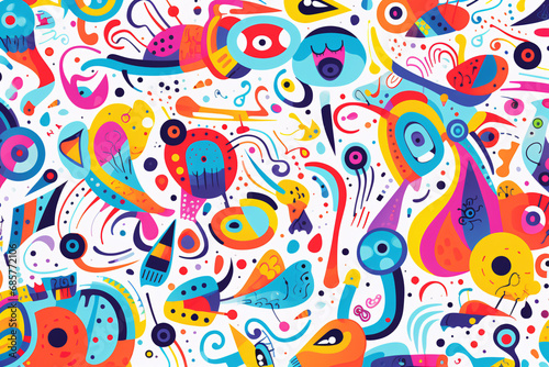 Abstract doodle art pattern