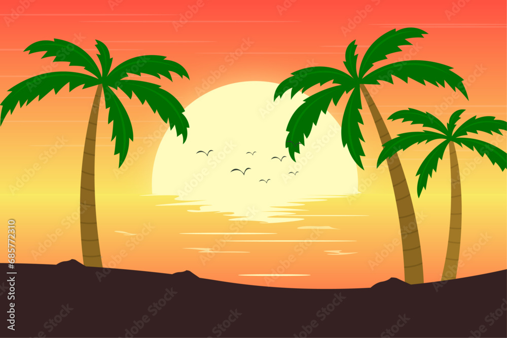Paradise tropical beach landscape background