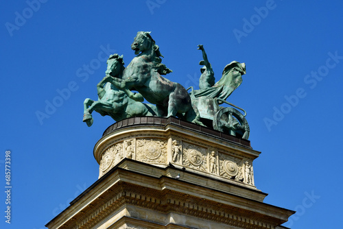 Budapest, Hungary - june 26 2023 : Heroes square