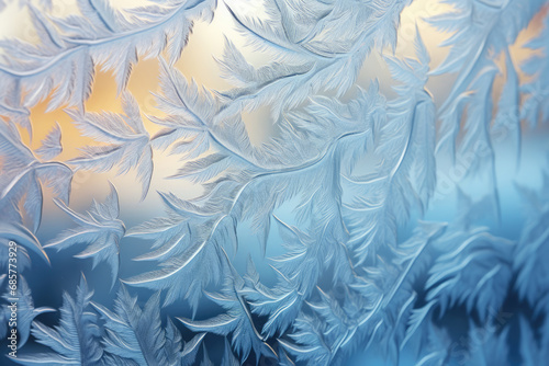 Pattern on frozen winter window