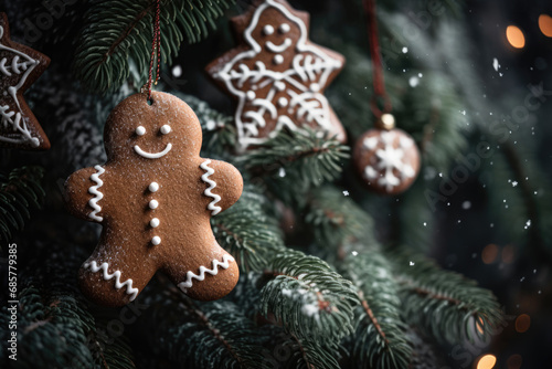 Gingerbread men on the New Year tree