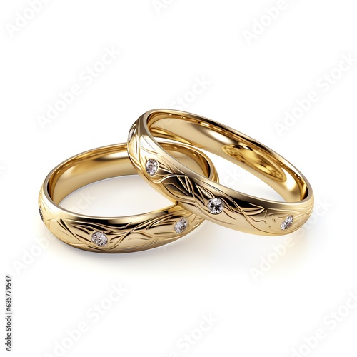 a pair of gold rings with diamonds