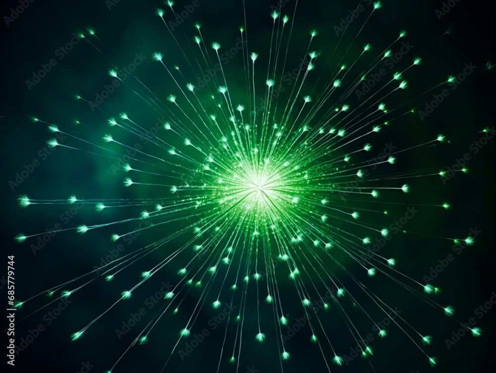 Hyperrealistic fireworks on the background of deep blue sky