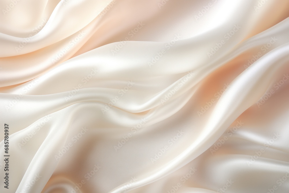Obraz premium Pearl satin, linen textiles, jeans fabric curves wave lines background texture for web design , banner , business concept. Generative AI