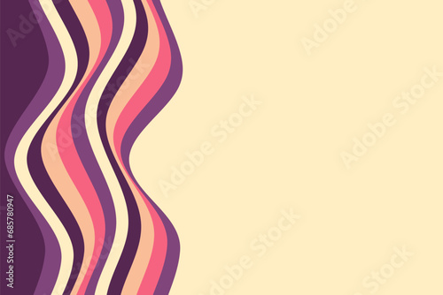 Wavy vector abstract background, lines in retro style, vintage poster.