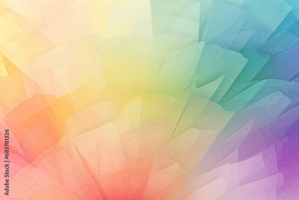 A colorful abstract rainbow background made up of a variety of colors in a geometric pattern, Generative AI