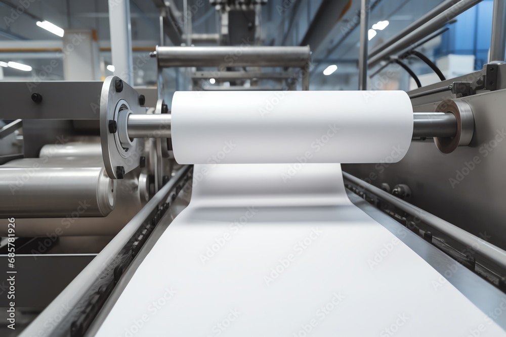 a machine with a roll of paper