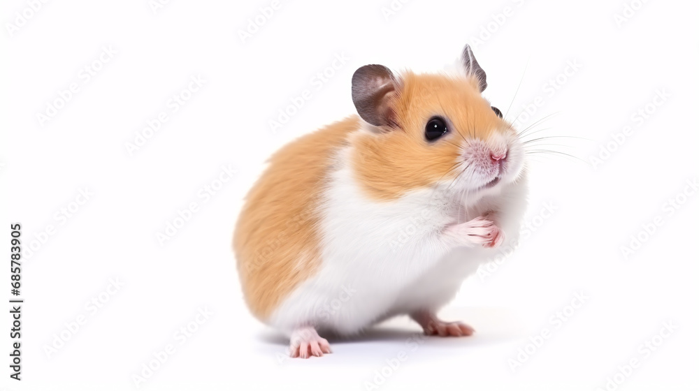 Cute Roborovski hamster in profile on a pristine ground. Cute Roborovski hamster in profile on a pristine ground.