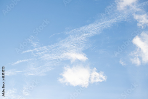 White clouds against a blue sky