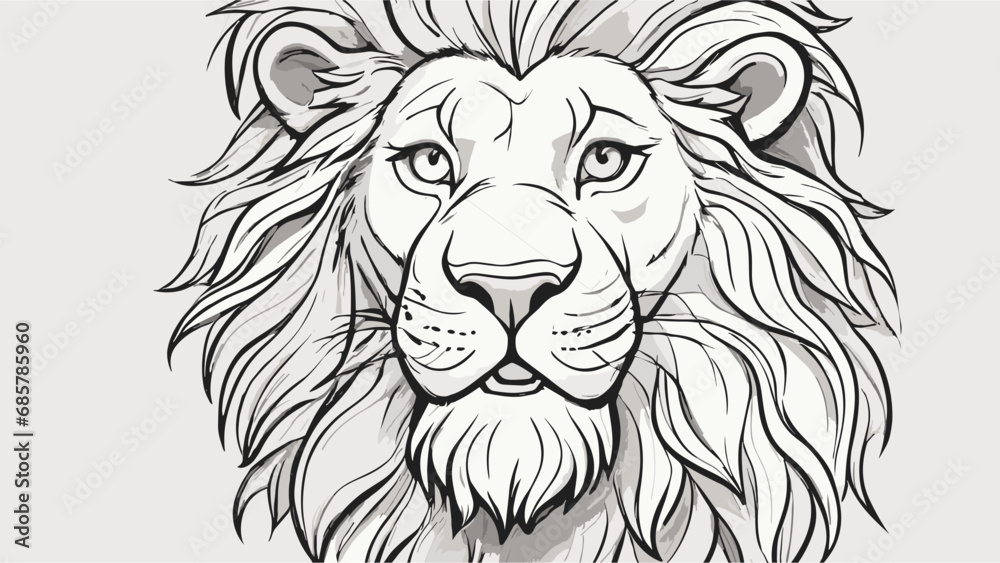 Lion cartoon character vector image. Illustration of cute lion design graphic on the white background