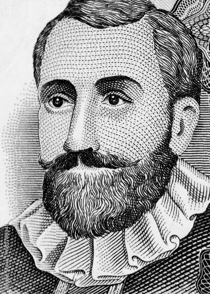 Retrato en blanco y negro de Francisco Hernández de Córdoba en primer