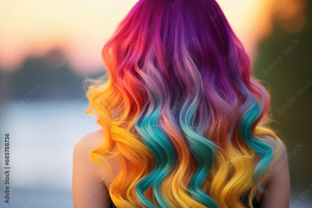 Colorful Ombre Hair Extensions On A Blonde Model