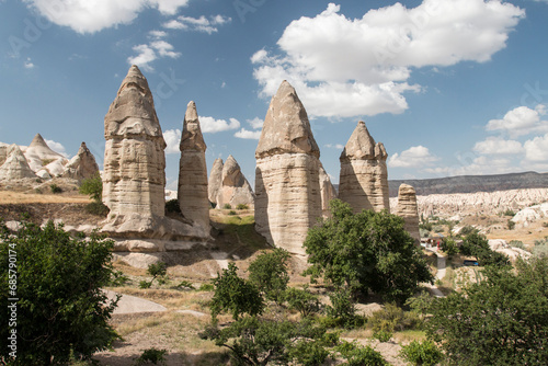 enormous fairy chimneys in Sword Valley, near Göreme, Cappadocia, Turkey