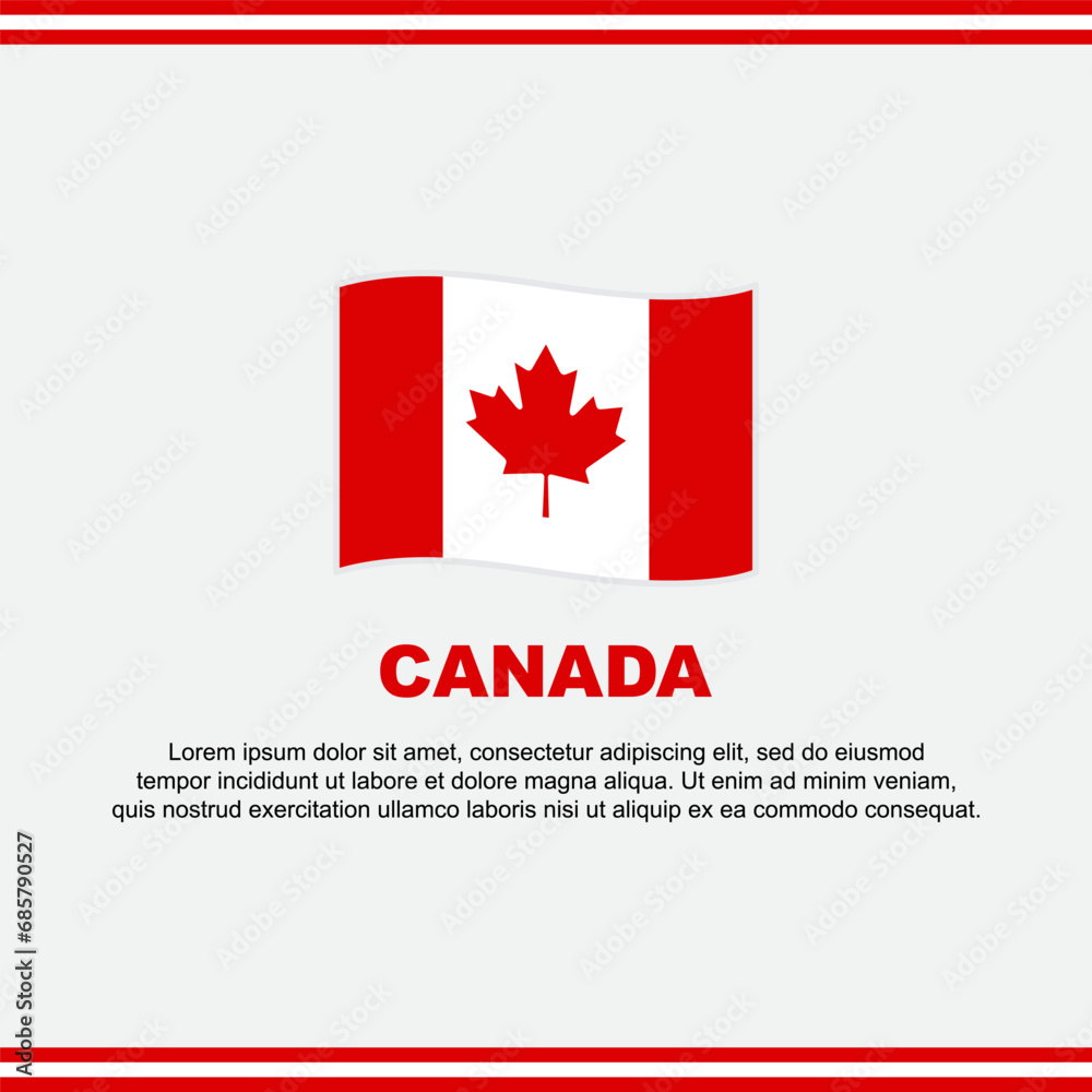 Canada Flag Background Design Template. Canada Independence Day Banner Social Media Post. Canada Design