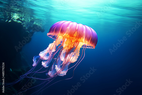 Jellyfish in the deep sea © Inlovehem