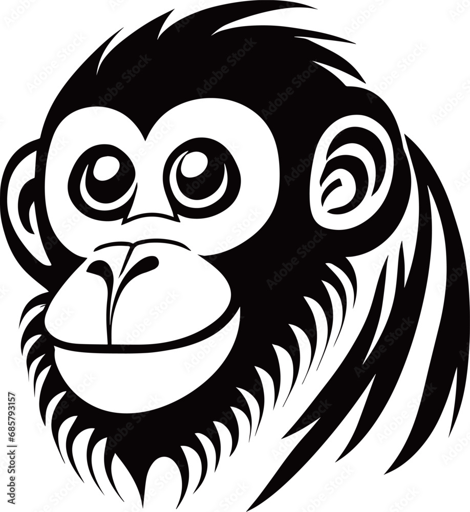 Obraz premium 猿の顔のアイコン,Generative AI 