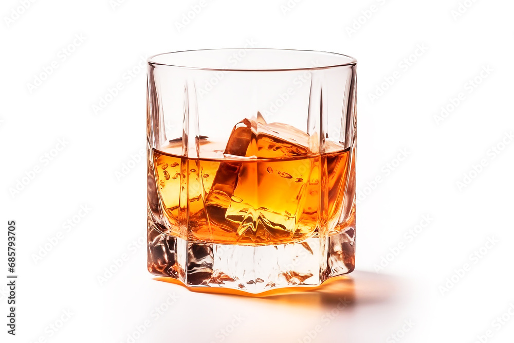 Whiskey glass isolated on white background