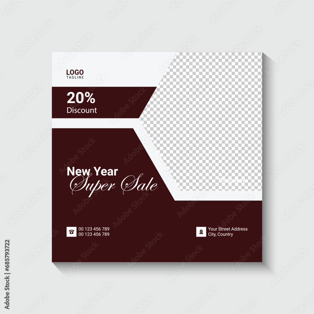 Vector new year sale jewelry collection social media post template
